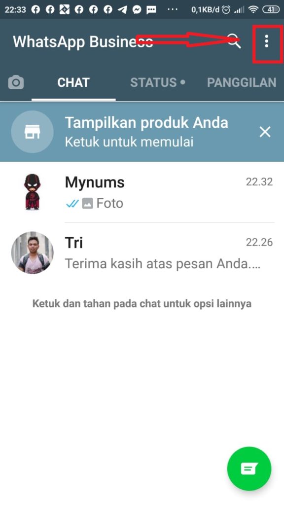 whatsapp business display android